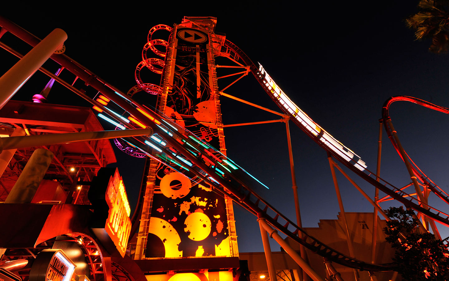 Take a ride on Hollywood Rip Ride Rockit at night during Universal Orlando's Halloween Horror Nights.