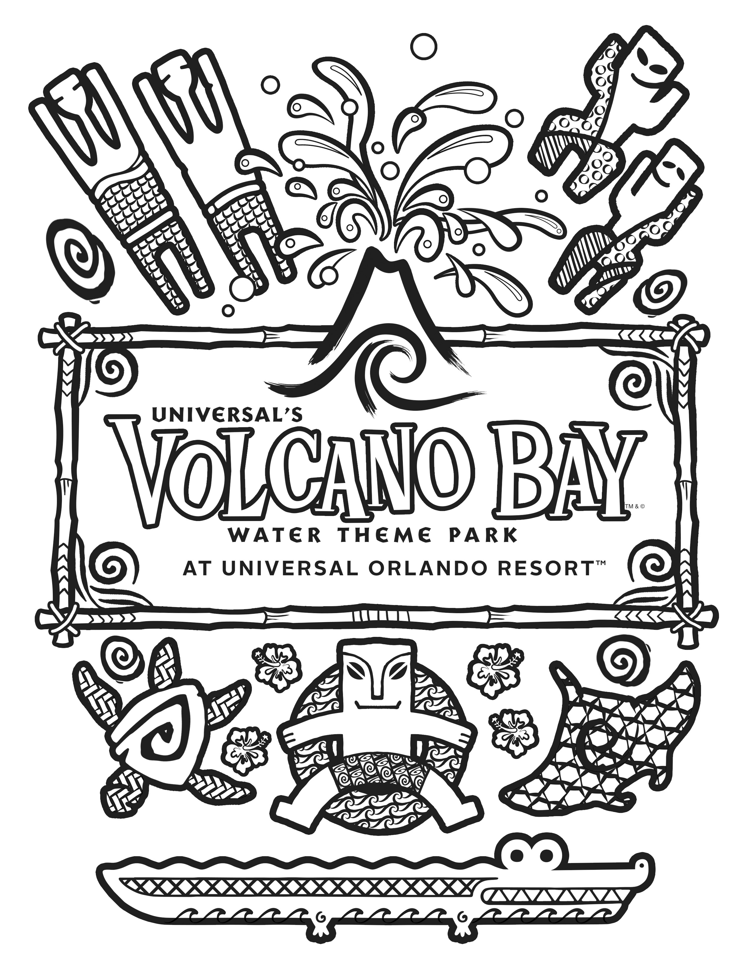 Universal Orlando Close Coloring Pages Volcano Bay Page Studios